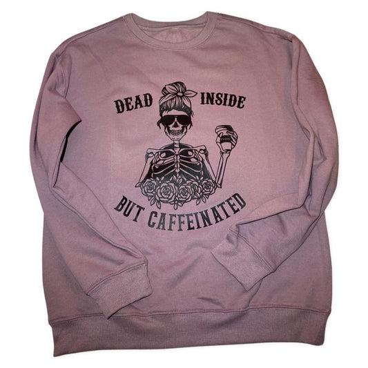 Plus Size Dead Inside Fitted Crewneck Sweater - Mauvy Purple