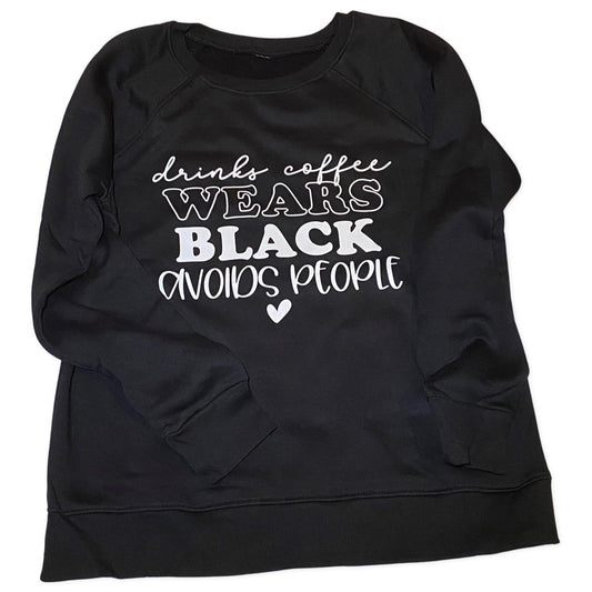 Black Drinks Coffee Fitted Crewneck Sweater
