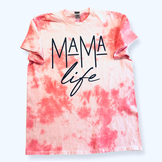 Pink Tie dye Mama Life T-shirt