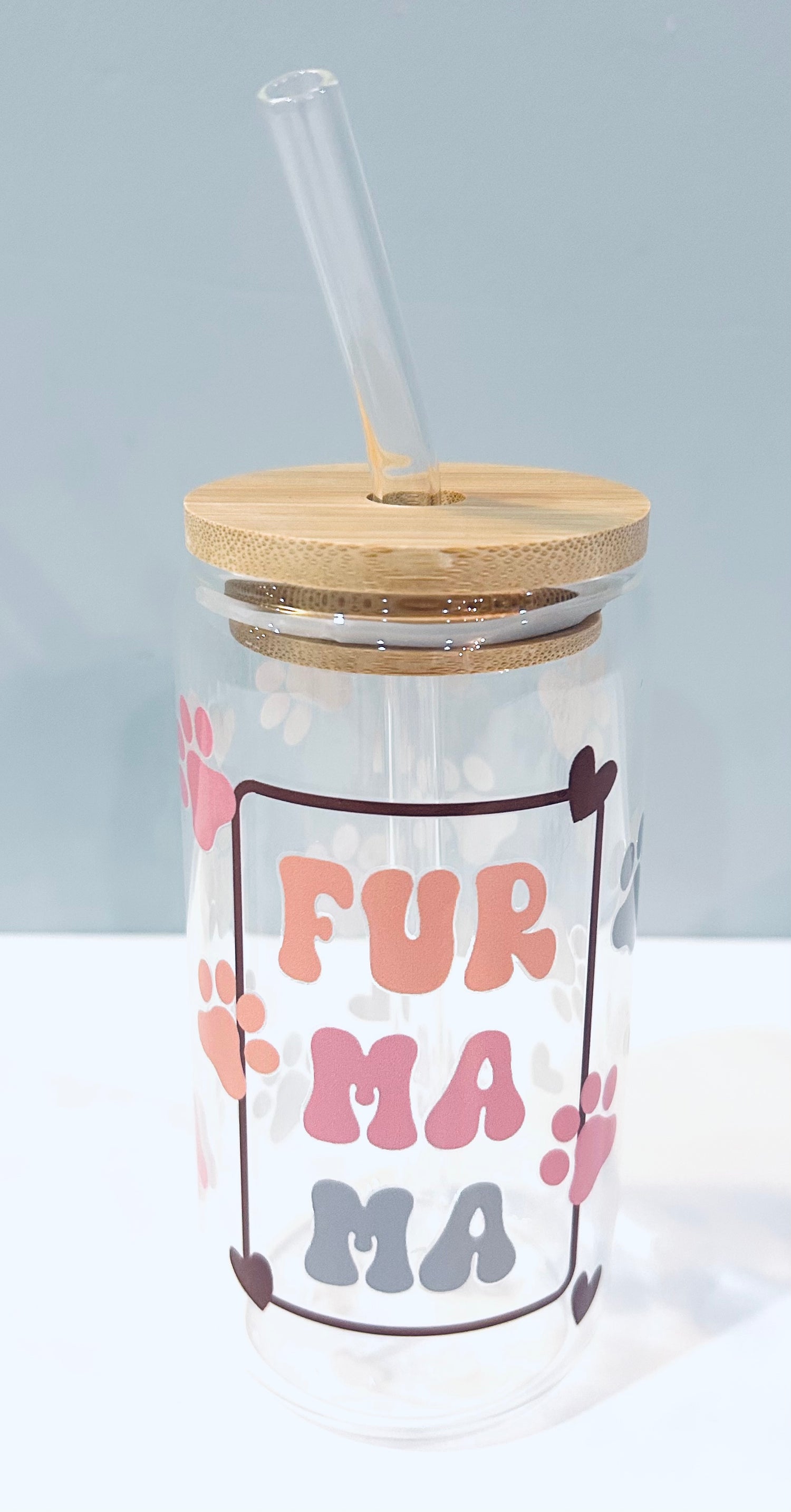FUR Mama- 16oz glass cup – KO Custom Designs CO.