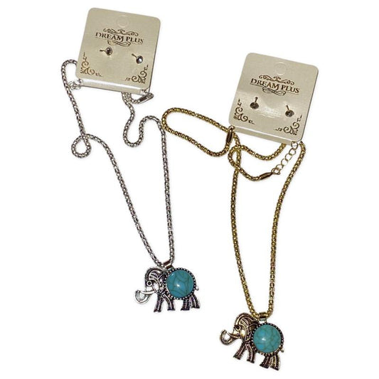 3 pc Elephant Short Necklace