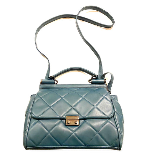 Teal Quilted Crossbody With Handle