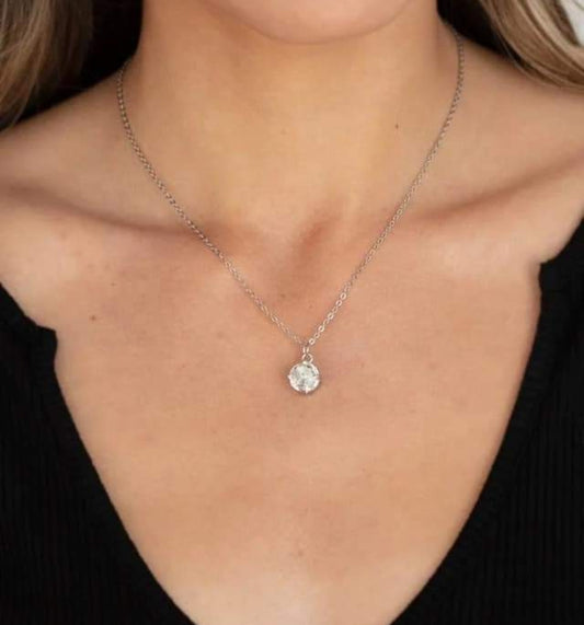 Undeniably Demure Silver Necklace